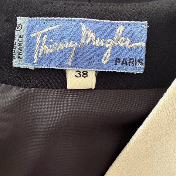 RARE THIERRY MUGLER RUNWAY Bicolor Asymmetric Mini Dress, Size 44 IT, M, NEW - Picture 11 of 11